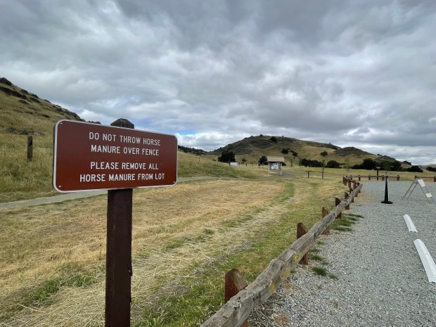 Dung piles and horse droppings are not uncommon along the Arrowhead Loop Trail in the Coyote Valley Open Space Preserve, but the region's soothing beauty is worth the risk of soiled shoes. (Photo by Kalpana Mohan)