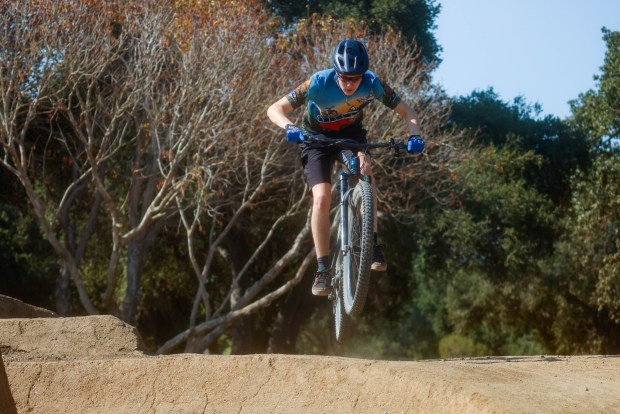 Beck Poltronetti, 17, of Cupertino, rides on the BMX course at Calabazas Park in San Jose, Calif., on Wednesday, Aug. 12, 2026. (Shae Hammond/Bay Area News Group)
