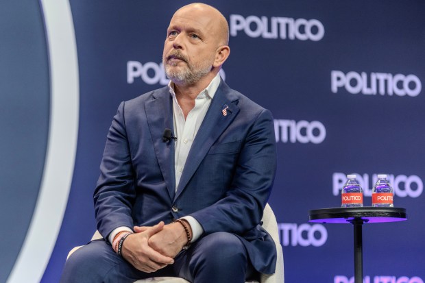 California Republican gubernatorial candidate Steve Hilton during a summit hosted by Politico on Tuesday, Aug. 11, 2026, in Sacramento, Calif. (AP Photo/Annie Barker)