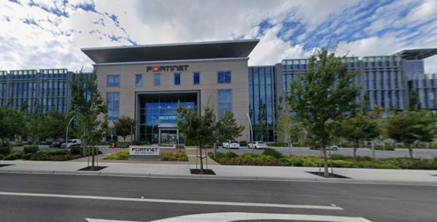 Fortinet headquarters building at 909 Kifer Road in Sunnyvale, seen in September 2025. (Google Maps)