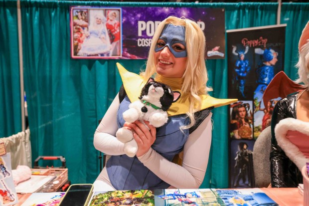 Poppy Lop Cosplay smiles for fans during GalaxyCon San Jose at the San Jose McEnery Convention Center in San Jose, Calif., on Friday, Aug. 28, 2026. (Ray Chavez/Bay Area News Group)