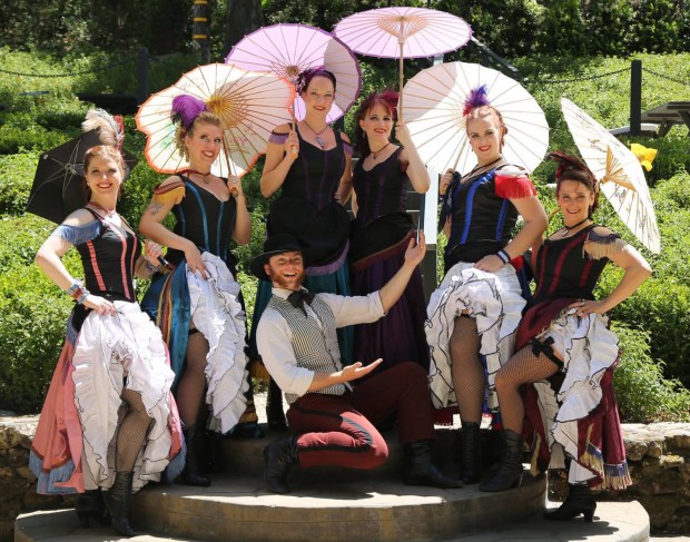 The theatrical production "San Francisco Historium Spotlight," running August 22-23, 2026, recreates life in Gold Rush California at Pier 35 in San Francisco. Pictured: historical-dance troupe Le Cancan Bijou, who will perform in the production. (Photo courtesy of Le Cancan Bijou)