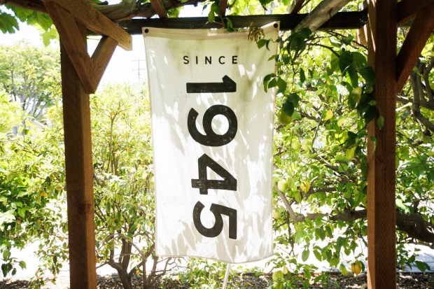 A banner showing 1945, the year J&P Cosentino Family Farm was started, hangs at the farm on Thursday, June 11, 2026, in San Jose, Calif. (Dai Sugano/Bay Area News Group)