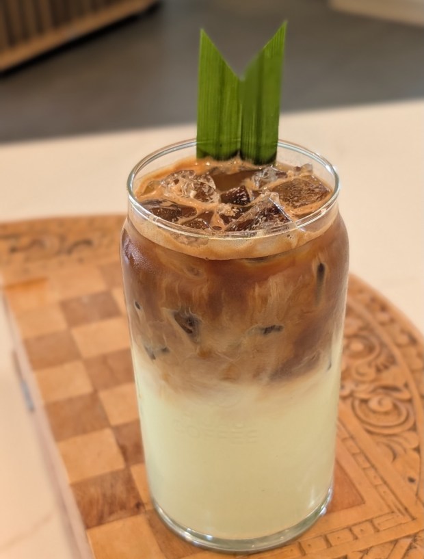 Hijau, which kicked off its soft opening in San Jose Aug. 13, specializes in Indonesian-style coffee drinks, like this pandan latte. (Courtesy Lisa Maria)