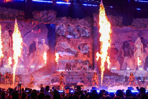 Reggaeton superstar Karol G performs in concert at Levi's Stadium in Santa Clara, Calif., Friday, Aug. 21, 2026. (Ray Chavez/Bay Area News Group)