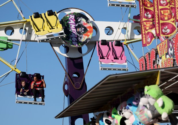 Fairgoers go on a ride at the Santa Clara County Fair in San Jose, Calif., on Wednesday, August 19, 2026. (Jane Tyska/Bay Area News Group)