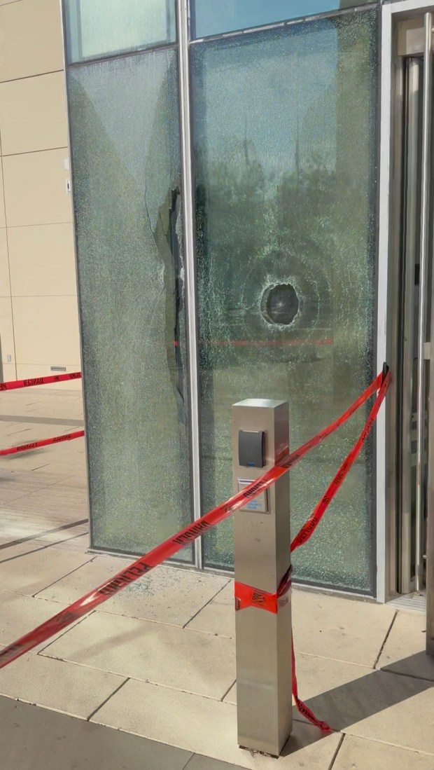 A man was arrested on suspicion of causing nearly $90,000 in damage to the Family Justice Center and Downtown Superior courthouses in downtown San Jose on Sunday, Aug. 9, 2026, according to the Santa Clara County Sheriff's Office (Courtesy Photo).