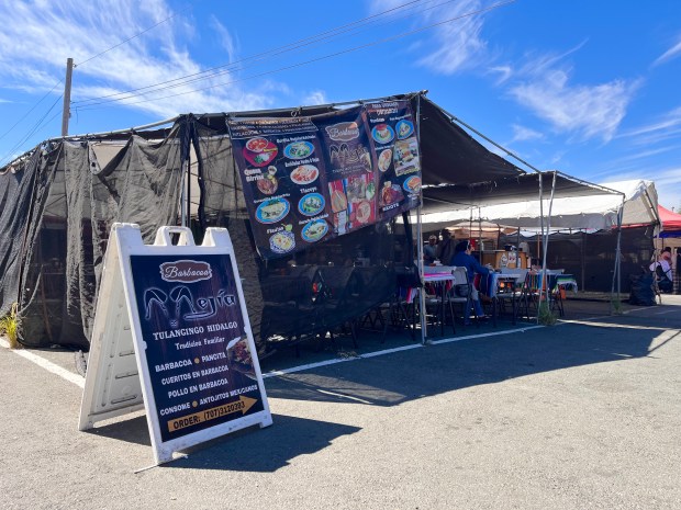 Barbacoa Mejia operates at the Richmond Flea Market in Richmond. The New York Times named it one of the greatest Mexican eateries in the country for 2026. (John Metcalfe/Bay Area News Group)