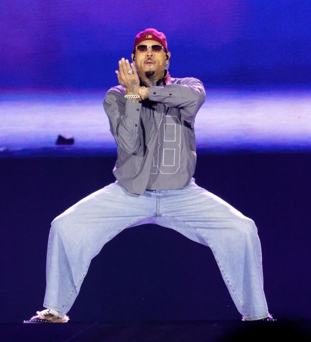 Chris Brown, who performed at Nissan Stadium in Nashville on July 25, brought his hits and stellar stage movies to Levi's Stadium in Santa Clara for the first of tree shows on Aug. 28. (Jason Kempin/Getty Images)