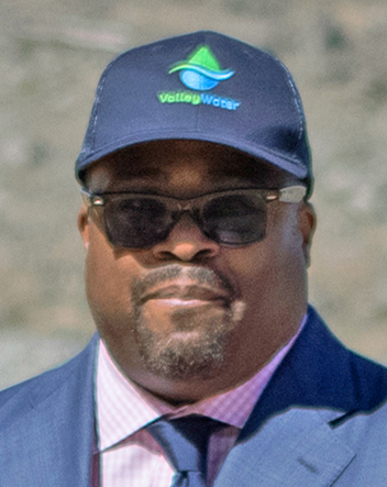 Valley Water CEO Rick Callender speaks during a groundbreaking ceremony for the Anderson Dam Seismic Retrofit Project in Morgan Hill, Calif., on Wednesday, July 7, 2021. (Anda Chu/Bay Area News Group)