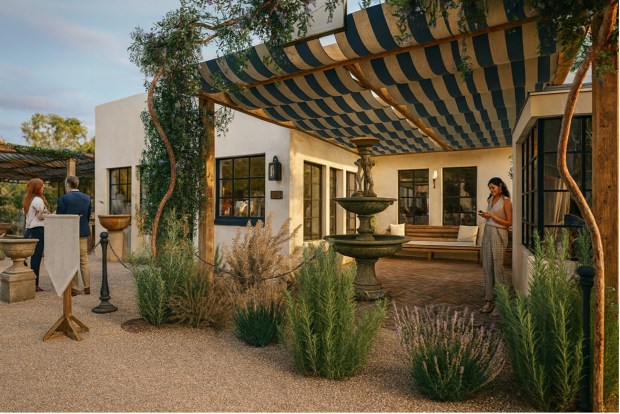 One of the former officers quarters would be converted into a 162-seat, indoor-outdoor restaurant. as seen in this rendering (Bells & Whistles)
