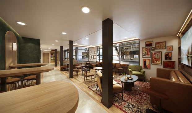 The reimagined Hotel Z, which will be renamed the Stellen will include a new cafe in the lobby. (Stoa Lodging)