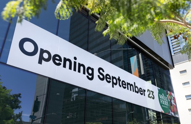 San Diego, CA - A Whole Foods sign in downtown on Tuesday, Aug. 18, 2026, in San Diego, CA. (Luke Johnson / The San Diego Union-Tribune)