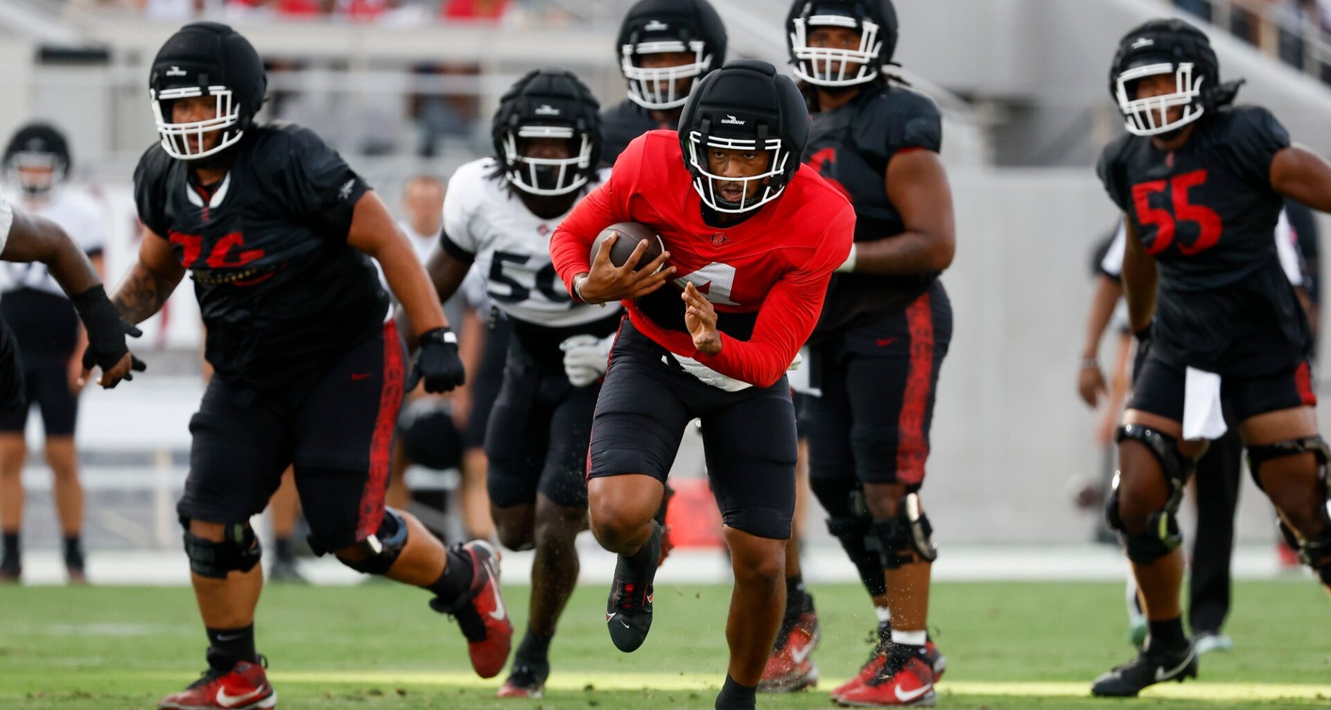 Wide receiver depth on display in San Diego State scrimmage at Snapdragon Stadium