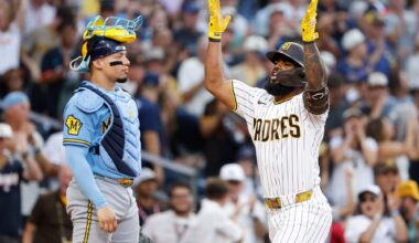 Padres pummel Brewers, pull even with Phillies, D-backs in wild-card race