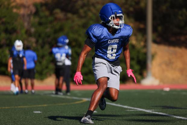 San Diego High's Kye Cooper runs through drills during practice at Balboa Stadium on Wednesday, Sept. 3, 2025 in San Diego, CA. (Meg McLaughlin / The San Diego Union-Tribune)