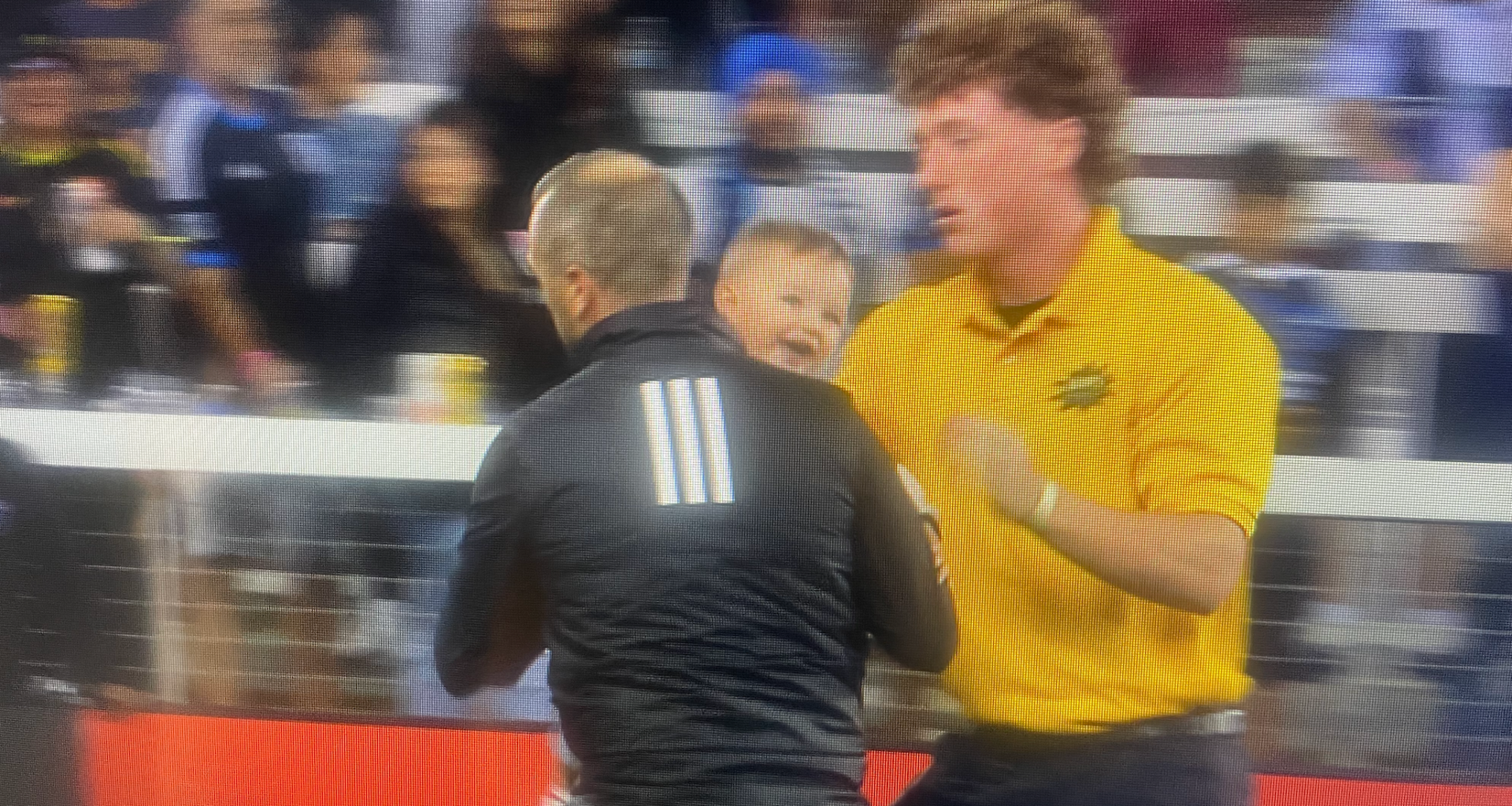 Baby wanders onto field during Minnesota United match