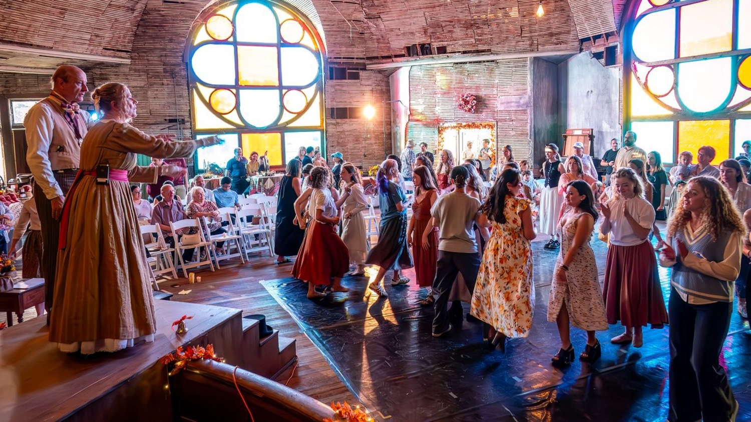 PHOTO: Edie Tyebkhan, Melissa O'Gara | The South Pasadenan | LWB Guests and Cast Dance Together in the Stained-Glass Hall