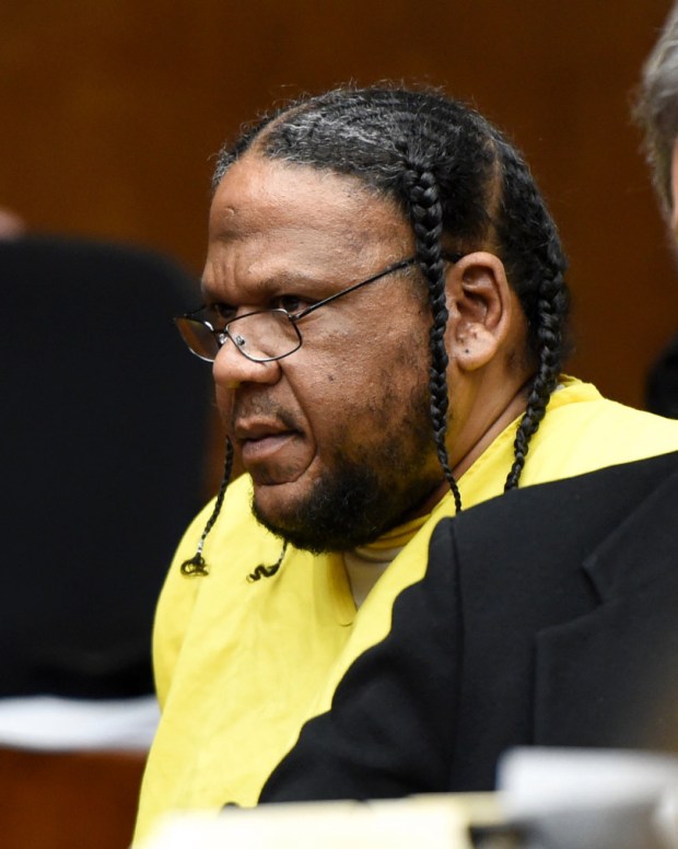 Reginald Leander Wallace, 47, appeared in court on three counts of murder and four counts of attempted murder for allegedly spraying a crowd of people with bullets at Gable House Bowl in Torrance in January, in Torrance on Tuesday, Feb. 19, 2019. The arraignment was postponed until February 28. (Photo by Brittany Murray, Press-Telegram/SCNG)
