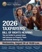 Aug. 26: BOE Annual Taxpayers’ Bill of Rights Hearing