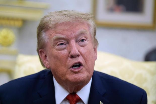 President Donald Trump speaks in the Oval Office of the White House, Monday, Aug. 17, 2026, in Washington. (AP Photo/Manuel Balce Ceneta)