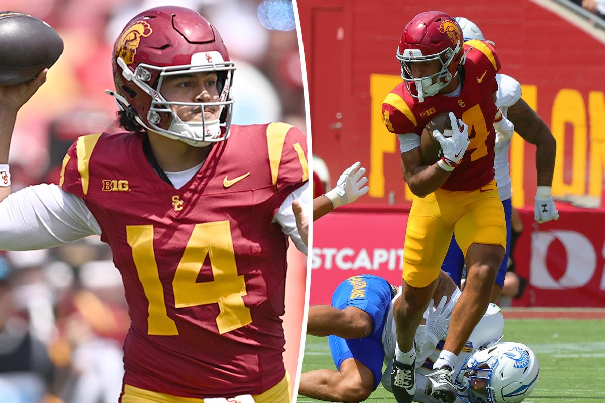USC football rolls in opening win over San Jose State