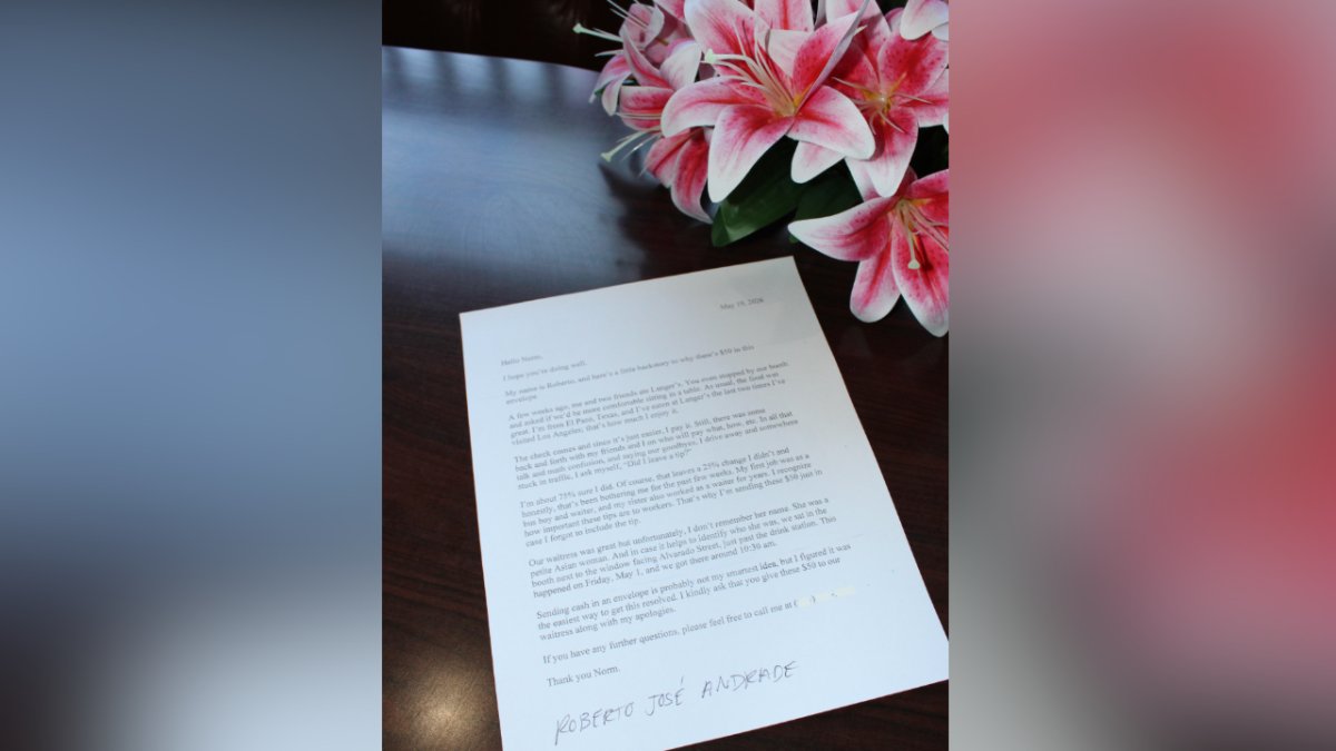 Texas man mails $50 and a letter to Langer’s Deli – NBC Los Angeles