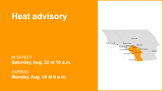 Update: Heat advisory affecting the Orange County and Santa Ana Mountains area from Saturday to Monday – Orange County Register