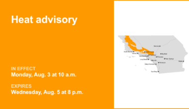 Update: Heat advisory in place for 5 Freeway north of LA from Monday to Wednesday – Orange County Register