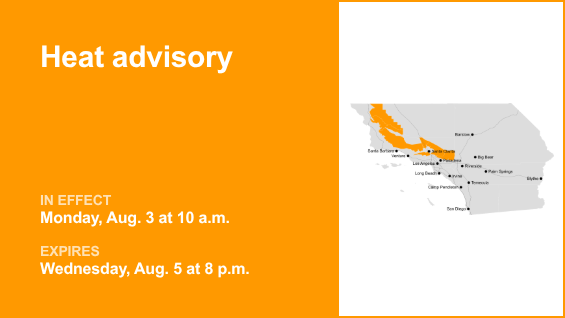 Update: Heat advisory in place for 5 Freeway north of LA from Monday to Wednesday – Orange County Register