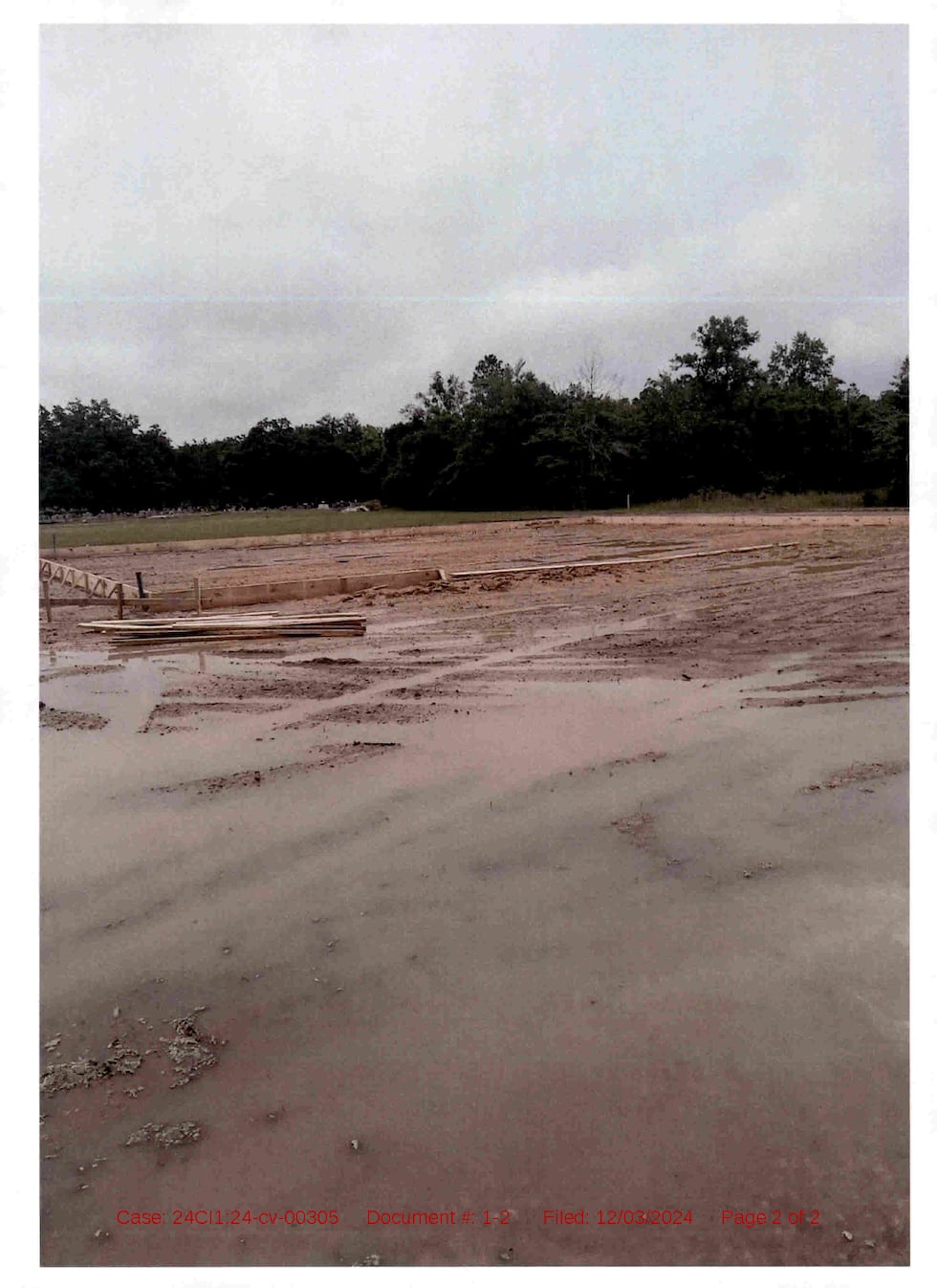 The work that had been done at Cornerstone Church's property by the time they filed the lawsuit