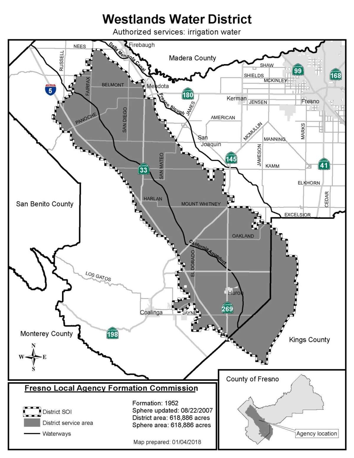 Westlands Water District map