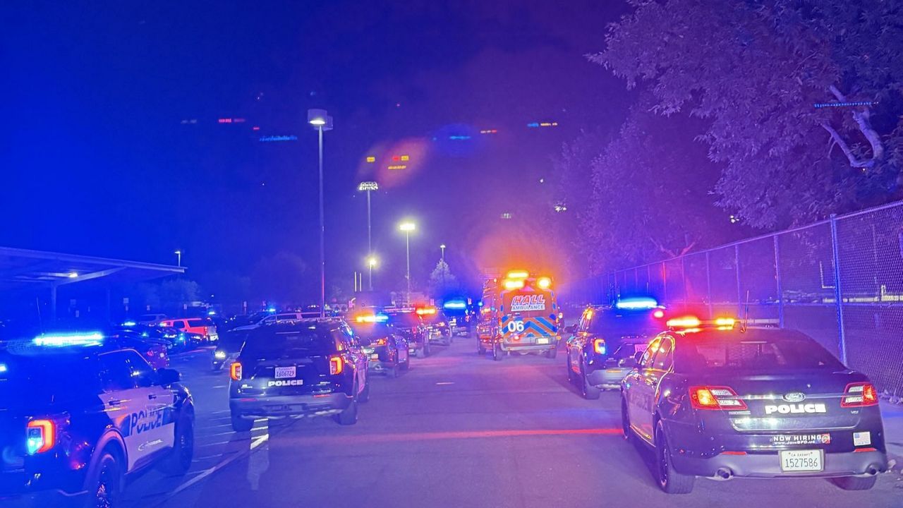 Police responding to an incident at Independence High School in Bakersfield, Calif. on Friday night. (Bakersfield Police Department)