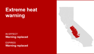 The current extreme heat warning for Central California is replaced