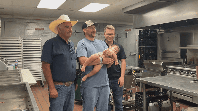Kenny Elwood, Dylan Meese, Brittan, Justin Wandro in the GNRM kitchen. August 21, 2026 (KRCR)