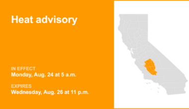 UPDATE: Heat advisory for Central California until Wednesday night