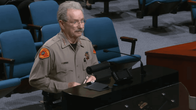 {p}Kern County Sheriff Donny Youngblood announced Tuesday morning that he is retiring in January 2027 after serving over 50 years in law enforcement for Kern County, with 20 years as sheriff. PHOTO: YouTube, Kern County Board of Supervisors{/p}