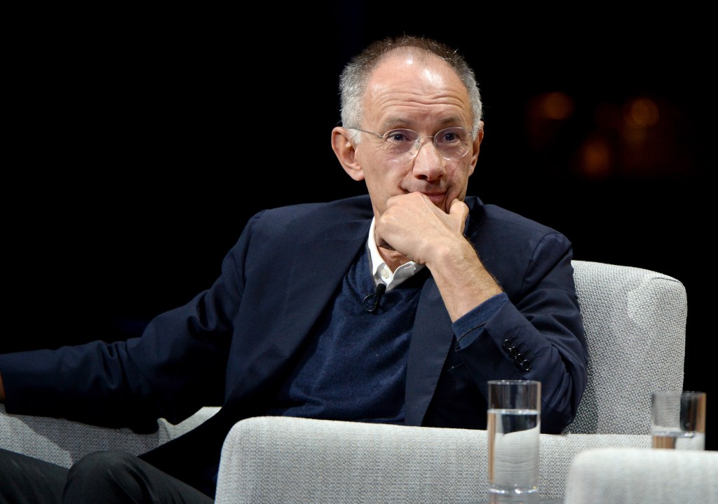 Michael Moritz speaking during "Finding the Next Billion-Dollar Idea" at the Vanity Fair New Establishment Summit.