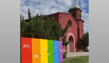 A Fresno Church’s Pride-Themed “God’s Doors Are Open to All” Display Vandalized Twice