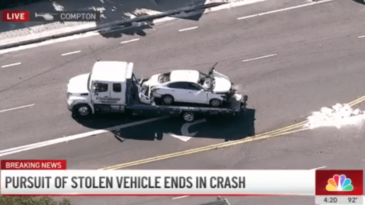 Stolen car pursuit end in crash in Compton – NBC Los Angeles