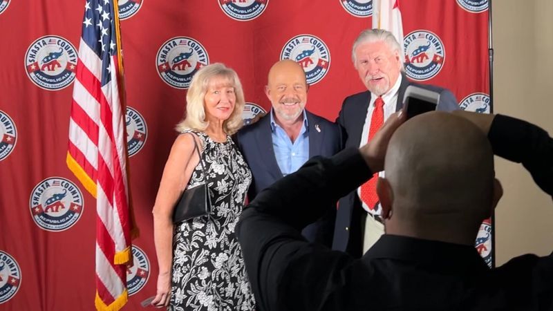 Hilton met with supporters and local conservative politicians ahead of his speech at the Lincoln Reagan Dinner hosted by the Shasta County GOP. Photo taken at Win River Casino in Redding on July 31, 2026. (KRCR)