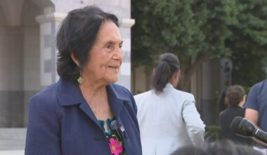 Dolores Huerta joins California Capitol rally opposing Trump administration food aid cuts