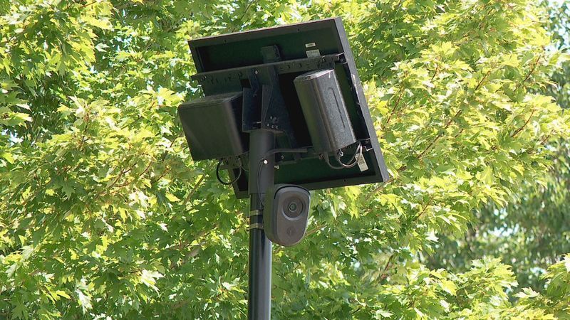 Across the country, surveillance cameras made by a company called Flock Safety have become a flashpoint, with some people protesting and cutting down the devices over concerns they could violate privacy. (Photo: KUTV)