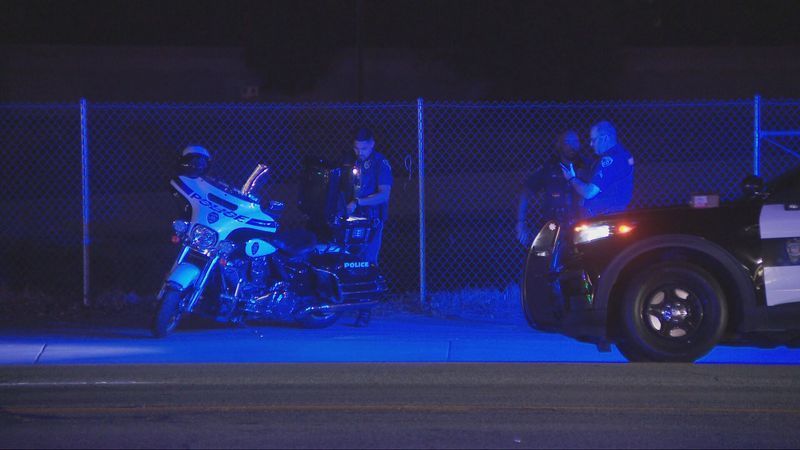 A man died Wednesday night after being struck by a vehicle on Wible Road near Valley Plaza Mall when, police say, he was crossing outside of a crosswalk. PHOTO: KBAK/KBFX