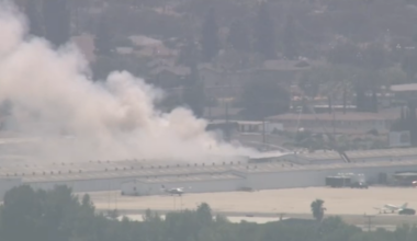 Fire burns at warehouse near Fullerton Municipal Airport – NBC Los Angeles