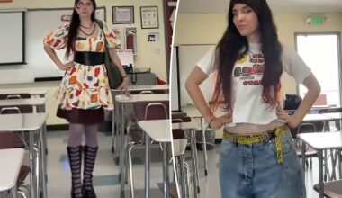 California teacher slammed for using classroom to flaunt flashy outfits in popular TikTok trend: ‘This is absurd!’