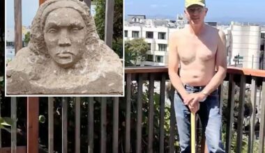 California couple unearths massive sculpture while digging in backyard –– and it could be worth a fortune