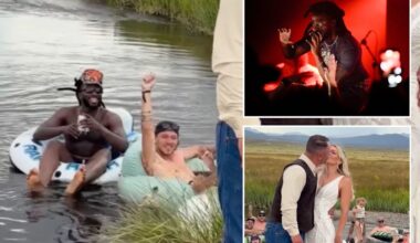 Shaboozey crashes California couple’s wedding with surprise river cameo