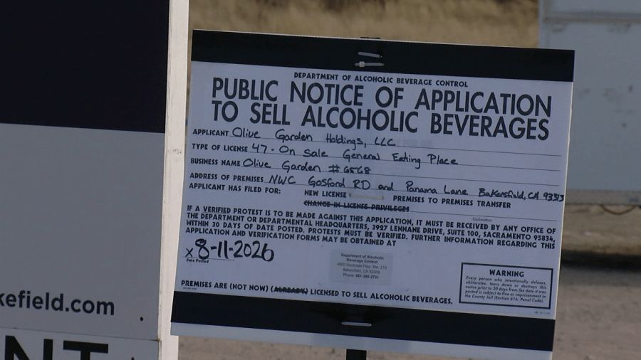 New Olive Garden in Bakersfield? Public notice posted in SW Bakersfield names popular restaurant chain