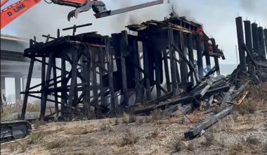 Oakland firefighters demolish abandoned railway trestle after controlling blaze